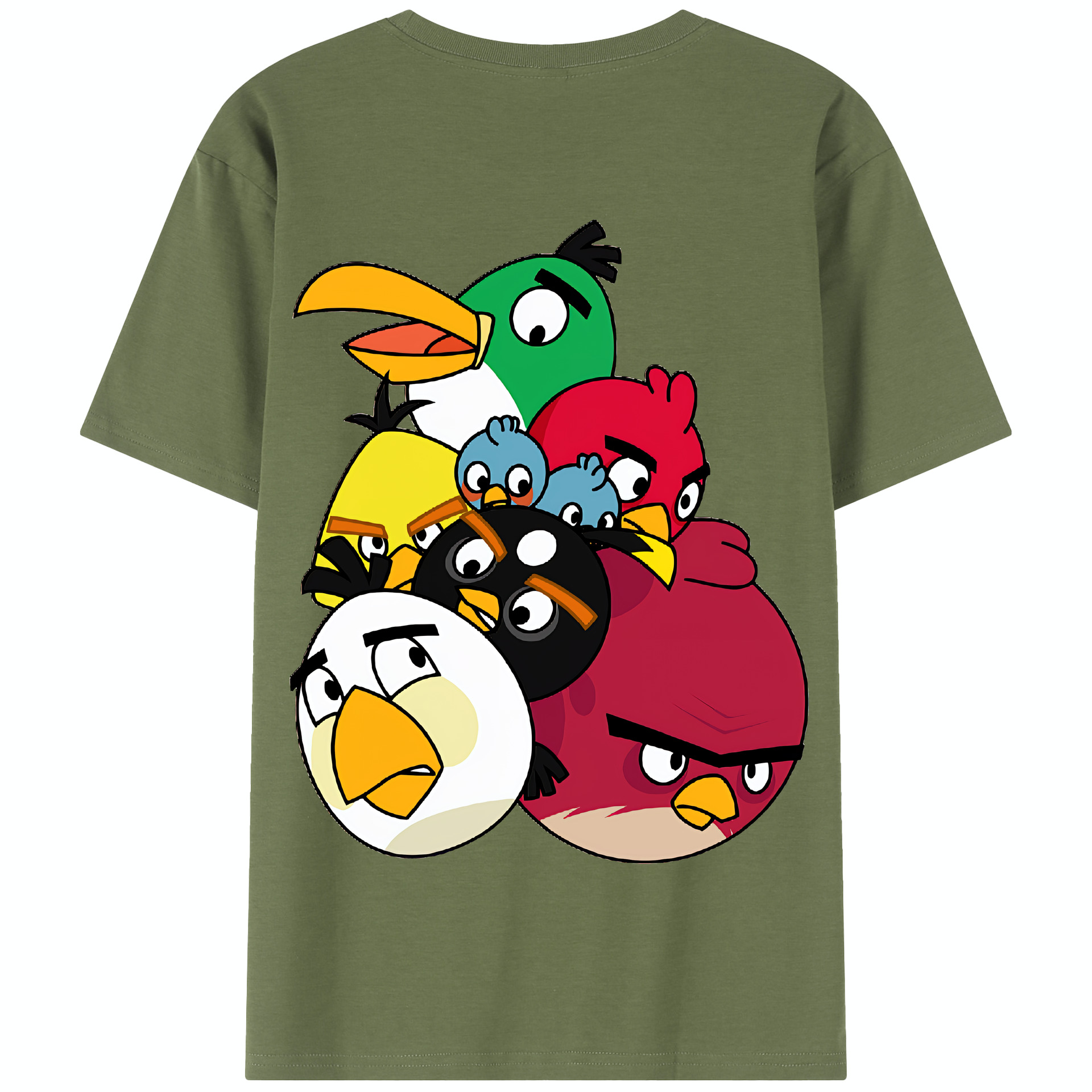 （画像用） Angry Birds アングリーバード 綿100％半袖Tシャツ（背面プリント）